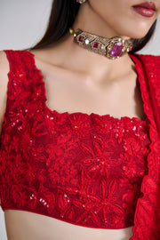 Roselle Lehenga set