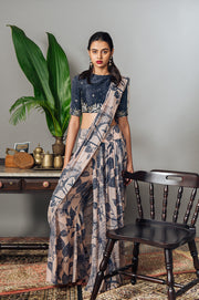 Printed Pant Saree With Supernova Blouse